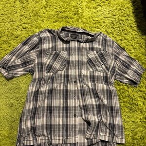 Harley Davidson Casual Plaid Button-Down Shirt in Black and Gray